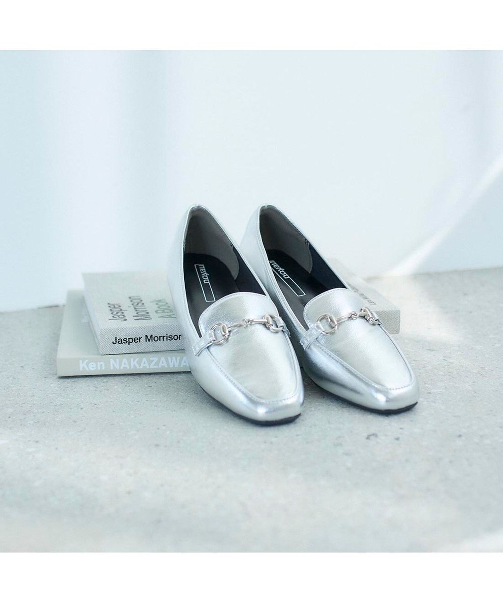 MODE ET JACOMO <noyau>スクエアトゥビット付きヒールローファー 