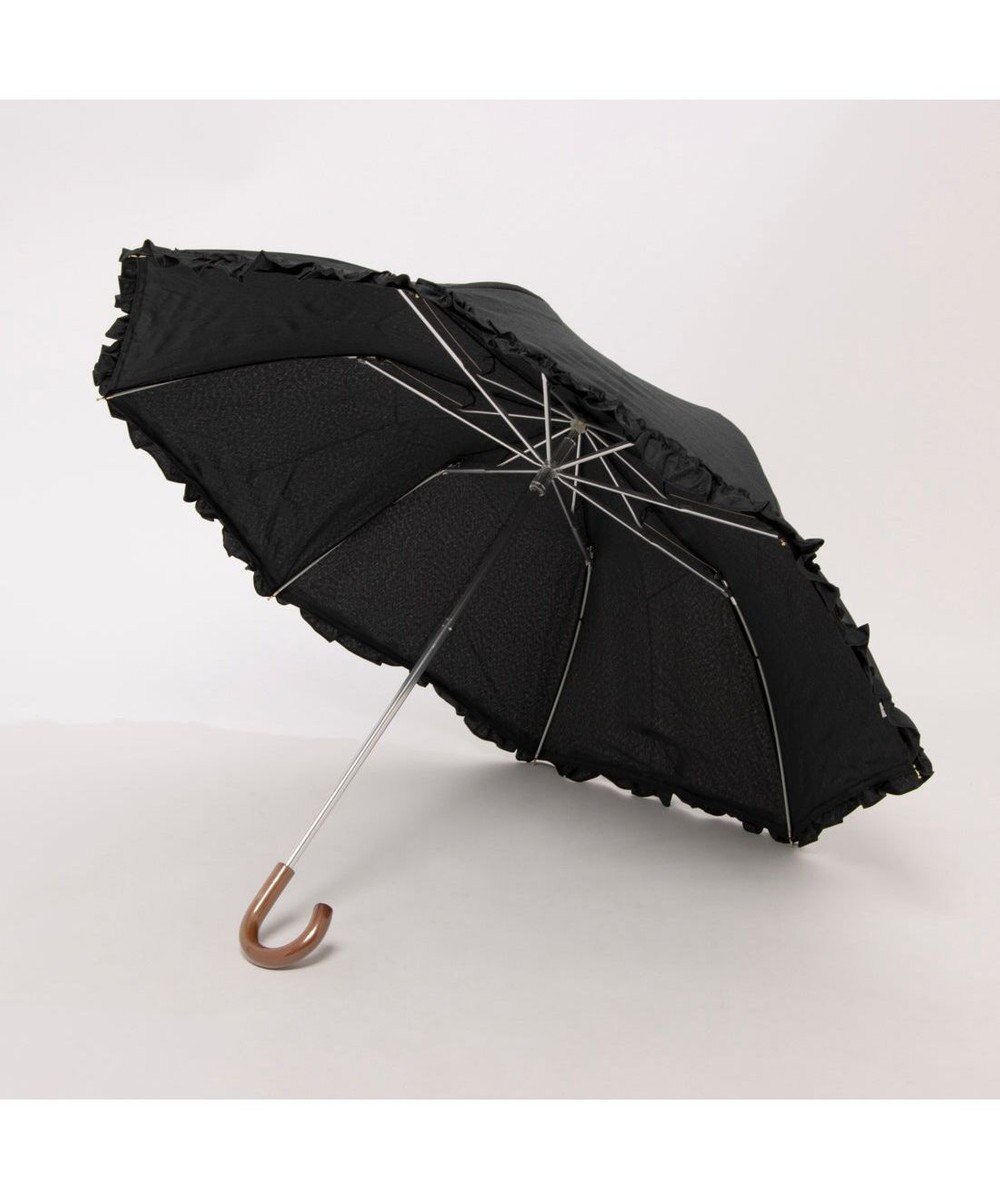 UNBILLION カシュネ cachenez / シャンブレーフリルトップレス2段折りたたみ傘 