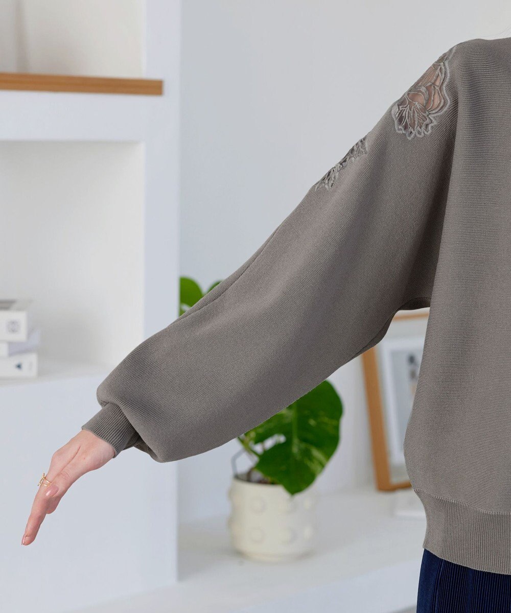 Tiaclasse 肩レースドルマンニットトップス 