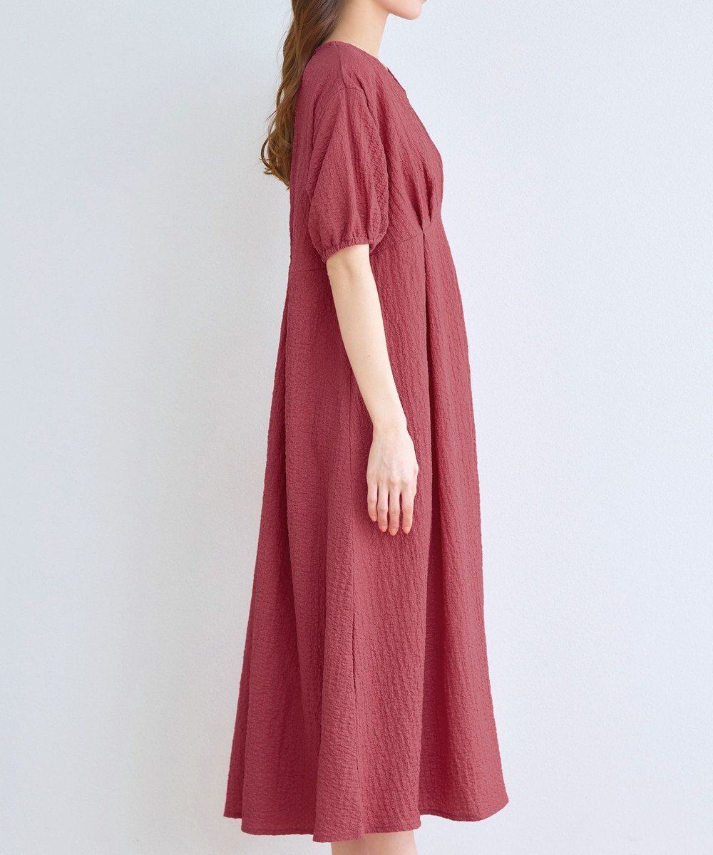 Tiaclasse L 【新色追加】ワッフルVネックワンピース 