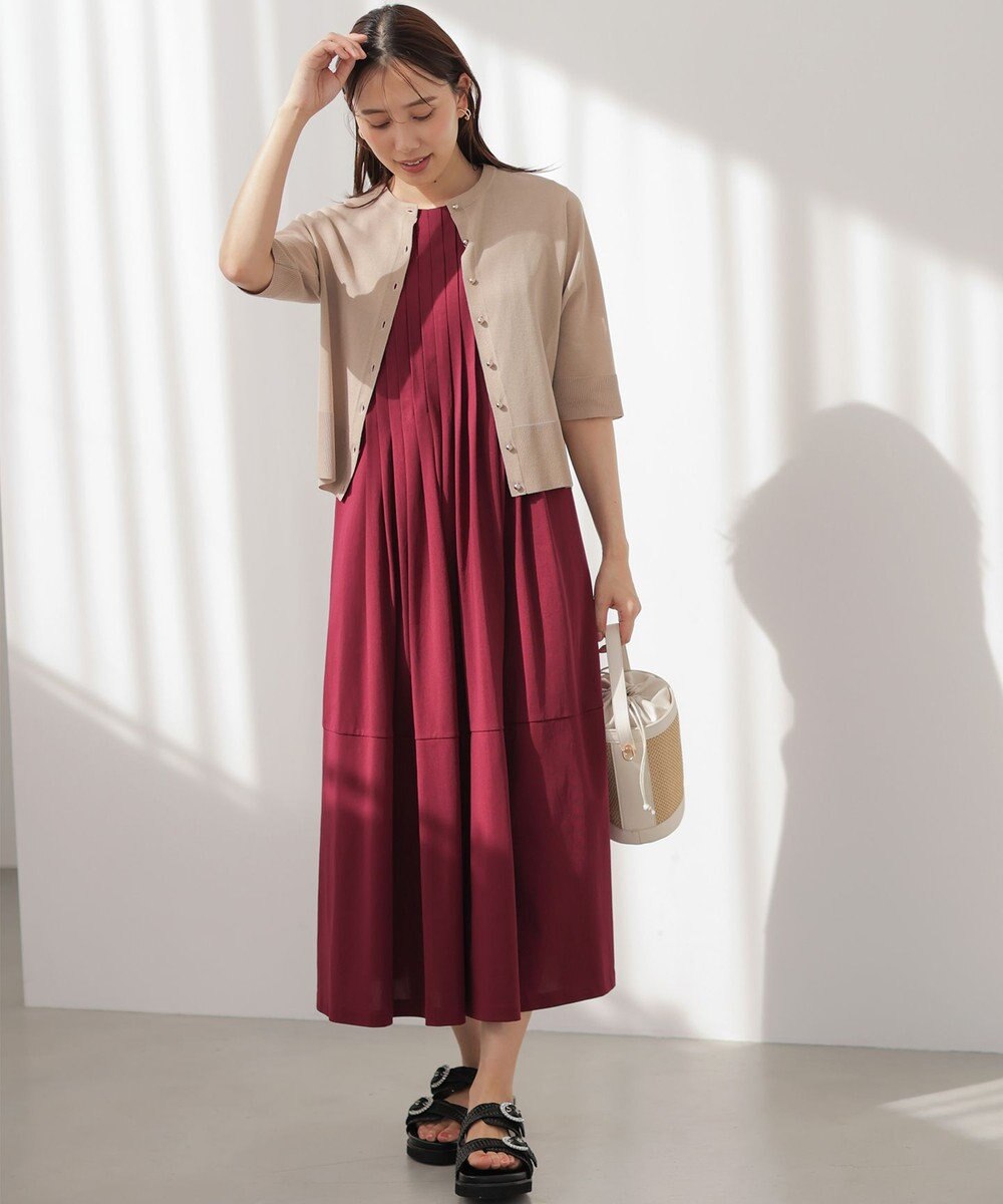 組曲 【先行予約】シアーニット5分袖 カーディガン 