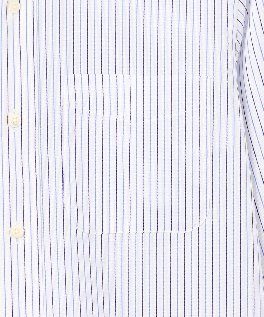 J.PRESS MEN 【PREMIUM PLEATS / 形態安定】スーピマコットンパナマストライプ ドレスシャツ / B.D. 