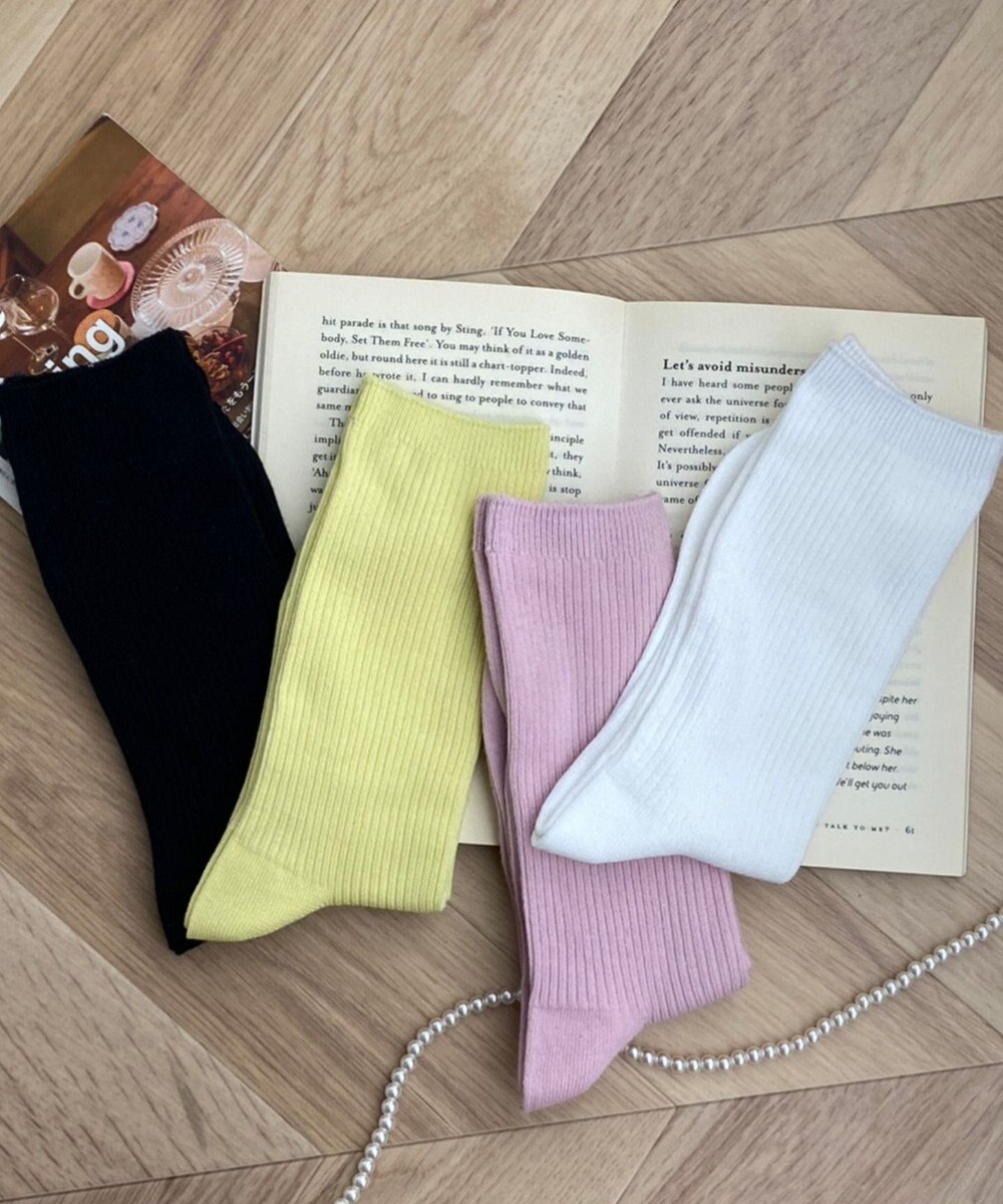 WEGO カラーリブソックス 