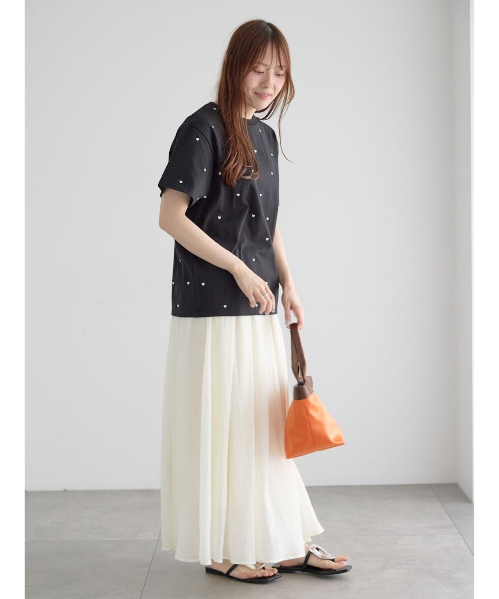 Te chichi 【接触冷感】ハート刺繍Tシャツ 