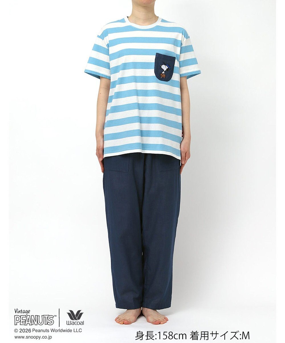 WACOAL PEANUTS パジャマ 4分袖 長ズボン 綿100%(本体) スヌーピー レディース FDT165 /ワコール 