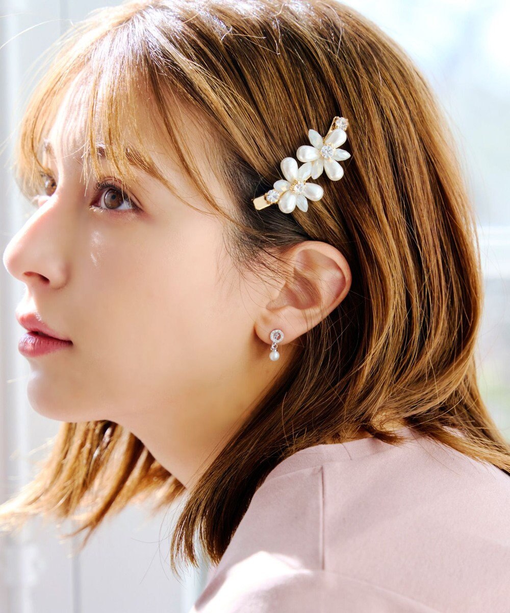 Tiaclasse パールフラワーヘアクリップ 