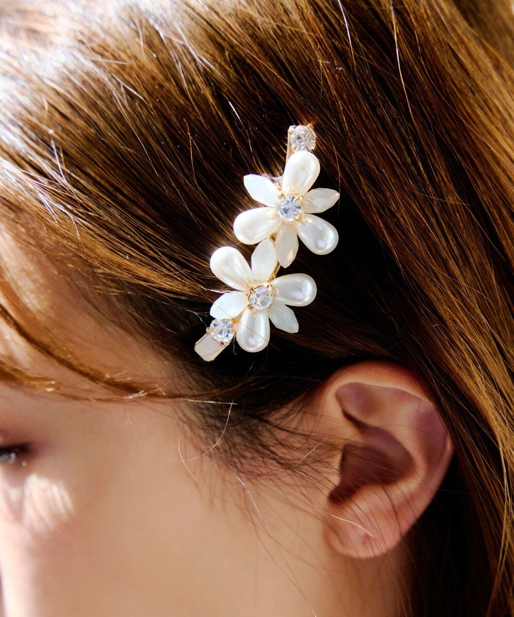 Tiaclasse パールフラワーヘアクリップ 