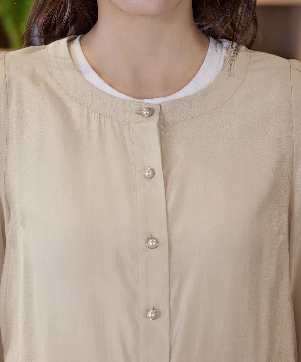 Tiaclasse L 【洗える】パールボタンシアーブルゾン 