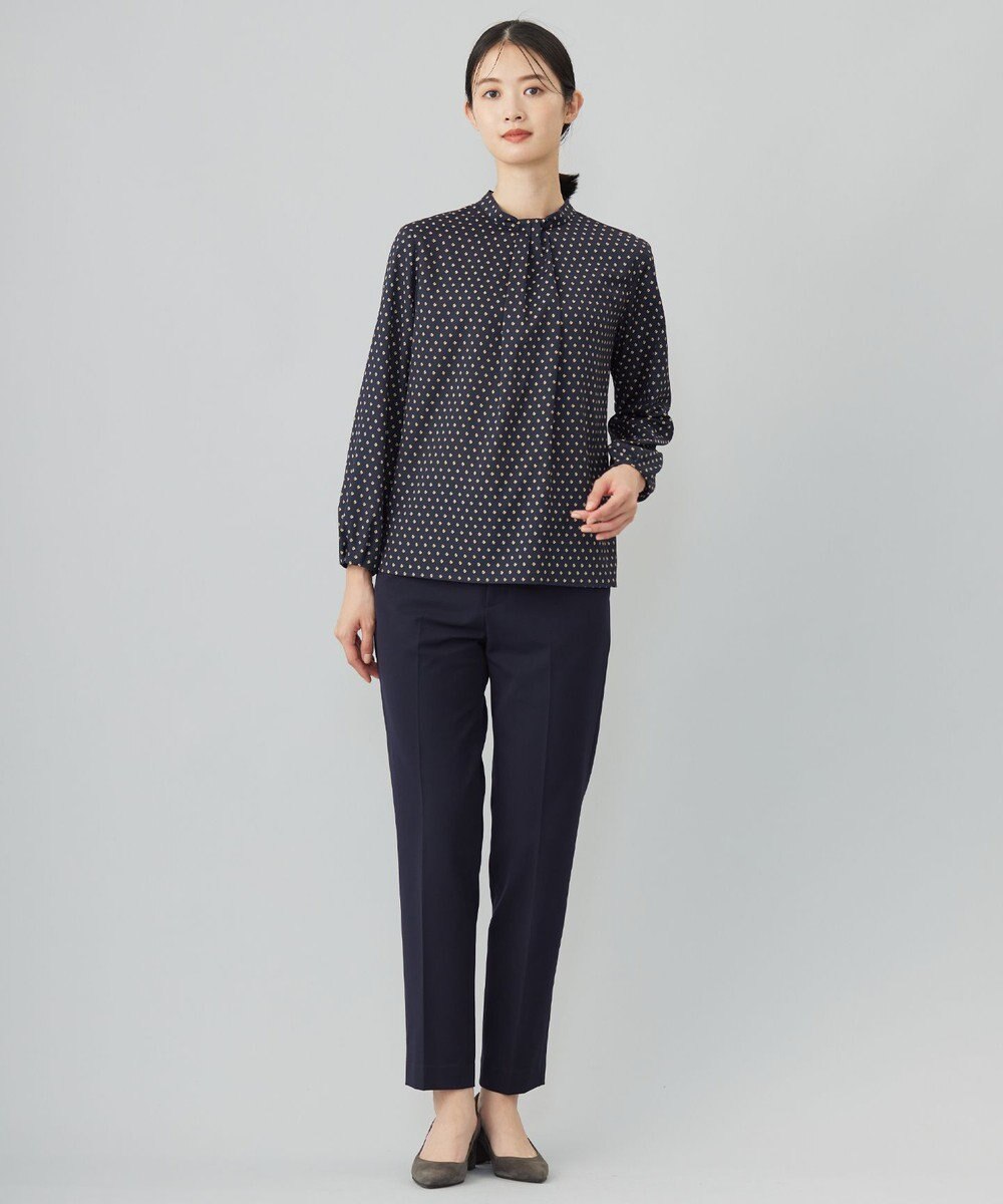 J.PRESS LADIES L 【洗える】ジオメトリックプリント ブラウス 