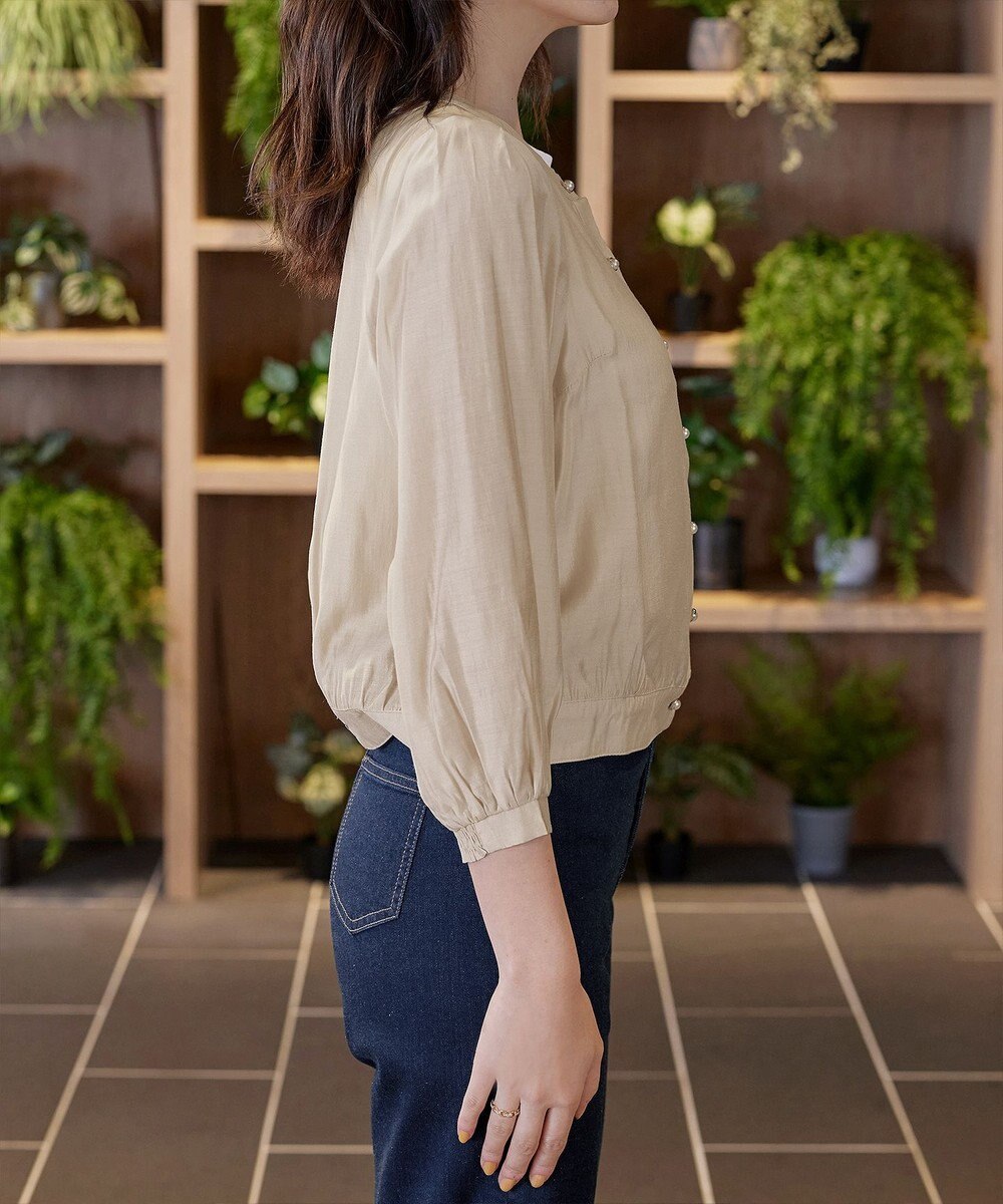 Tiaclasse L 【洗える】パールボタンシアーブルゾン 