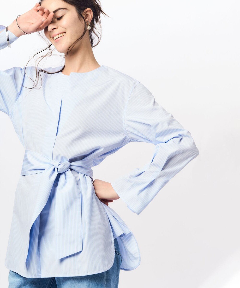 23区 CANCLINI スキッパーベルト付き ブラウス 