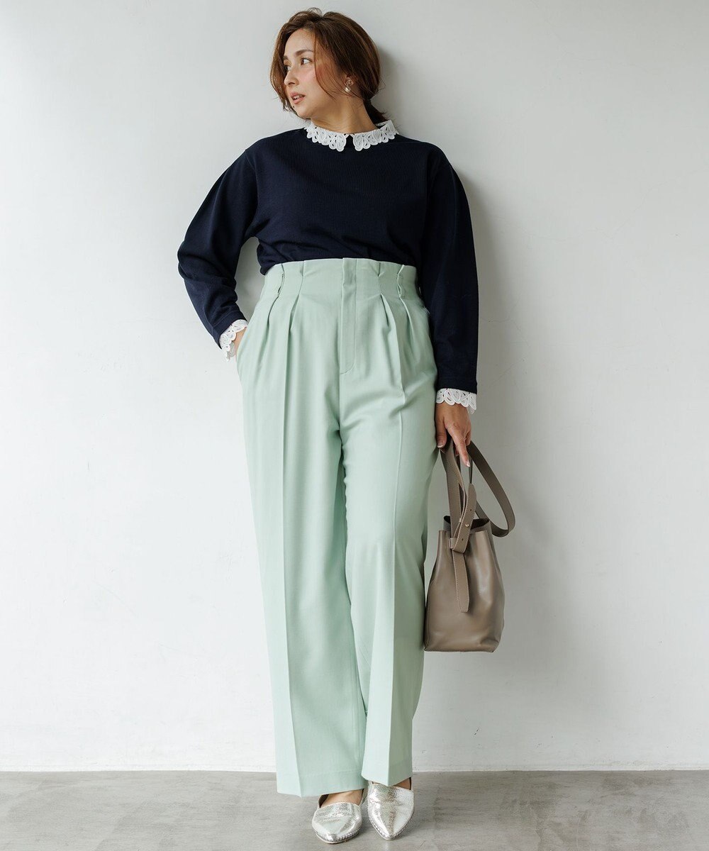 23区 L 【洗える】エンブロイダリーニット 