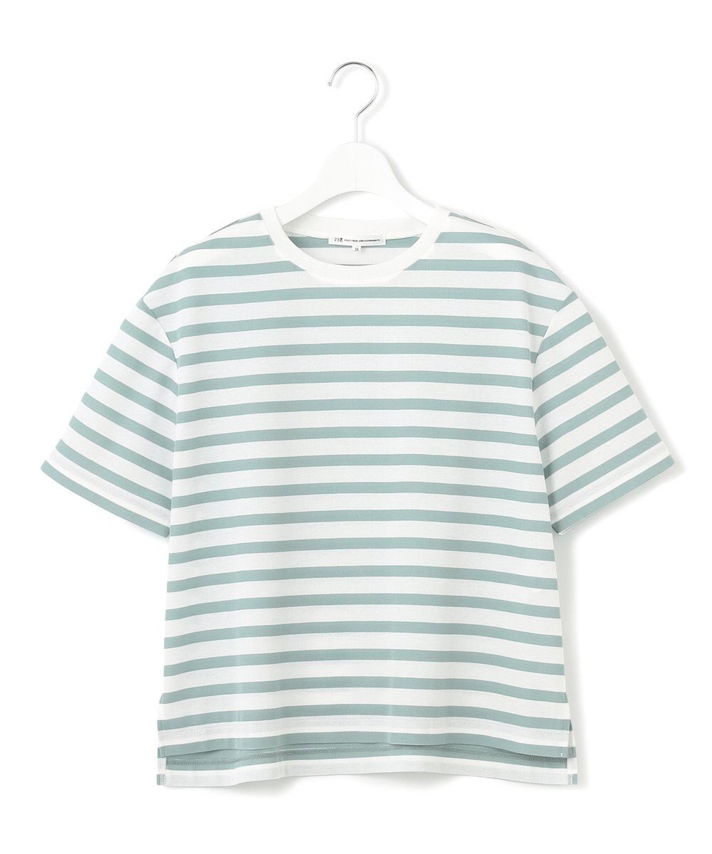 23区 【洗える】シアーフライスボーダー Tシャツ 