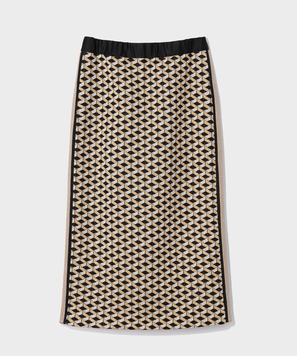 GRACE CONTINENTAL ラメジャガードラインスカート 