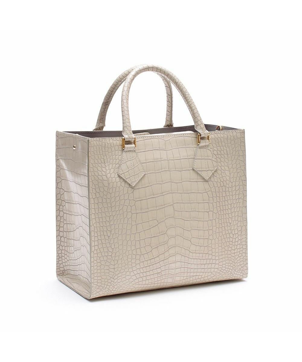 A.D.M.J. 【牛革】クロコ型押しスクエアトートM 