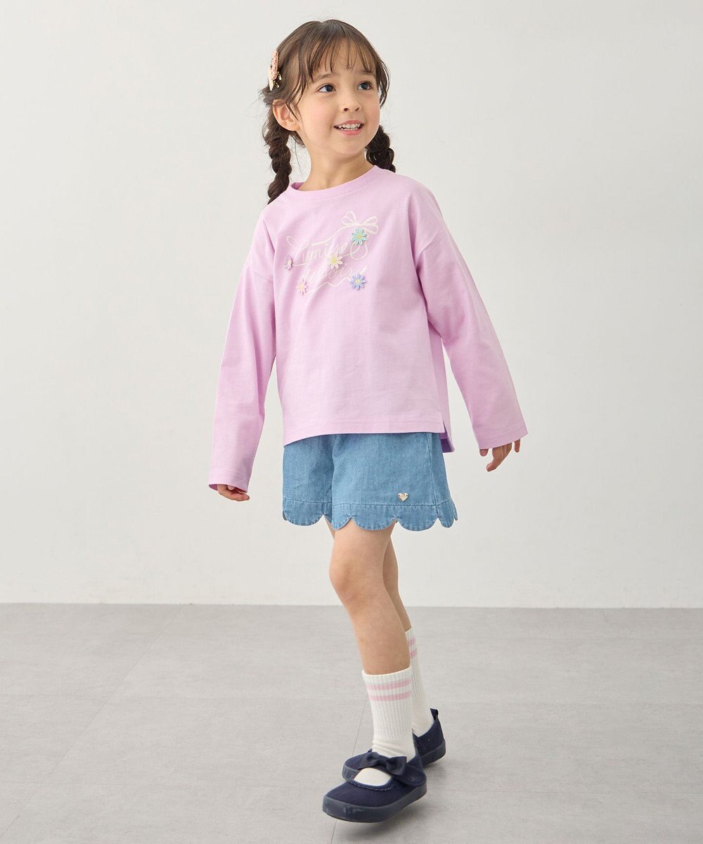 ANY KIDS 【綿100%】ロゴプリント 長袖Tシャツ 