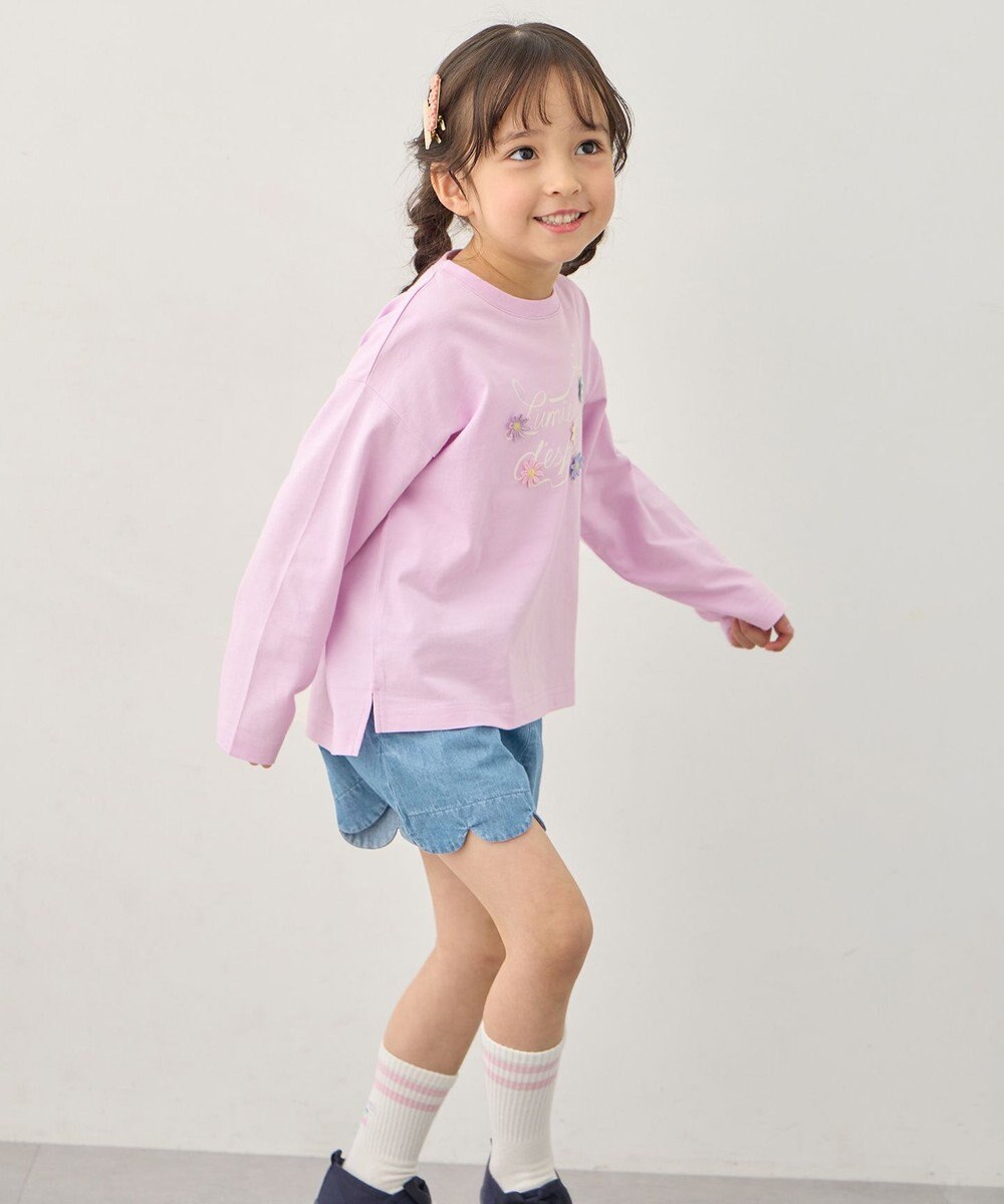 ANY KIDS 【綿100%】ロゴプリント 長袖Tシャツ 