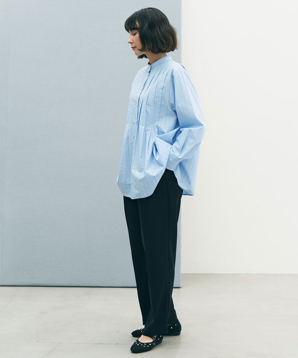 UNFILO L 【ウエストゴム/セレモニー】ドライダブルクロス タックテーパードパンツ 