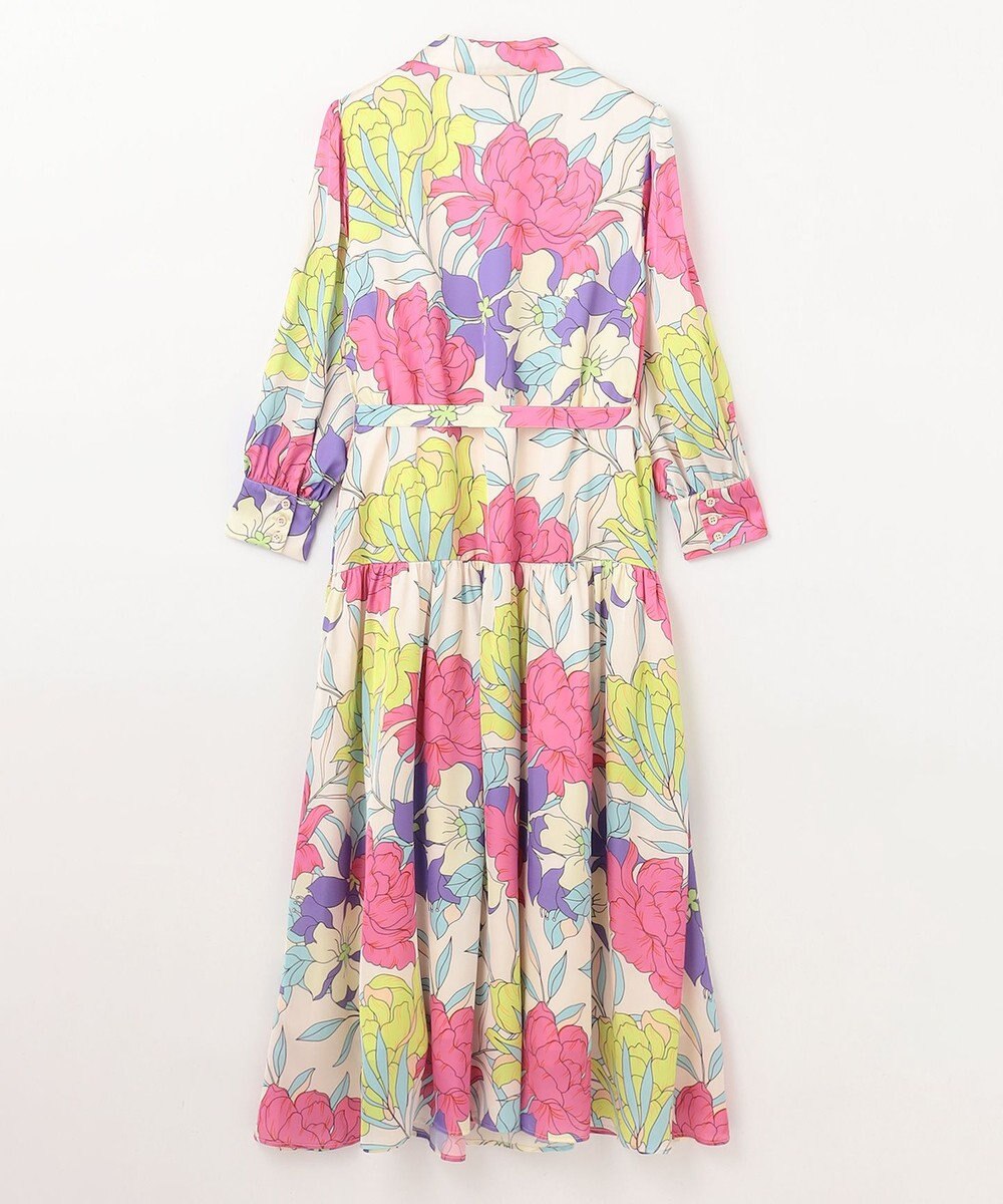 GRACE CONTINENTAL フラワープリントテーラーワンピース 