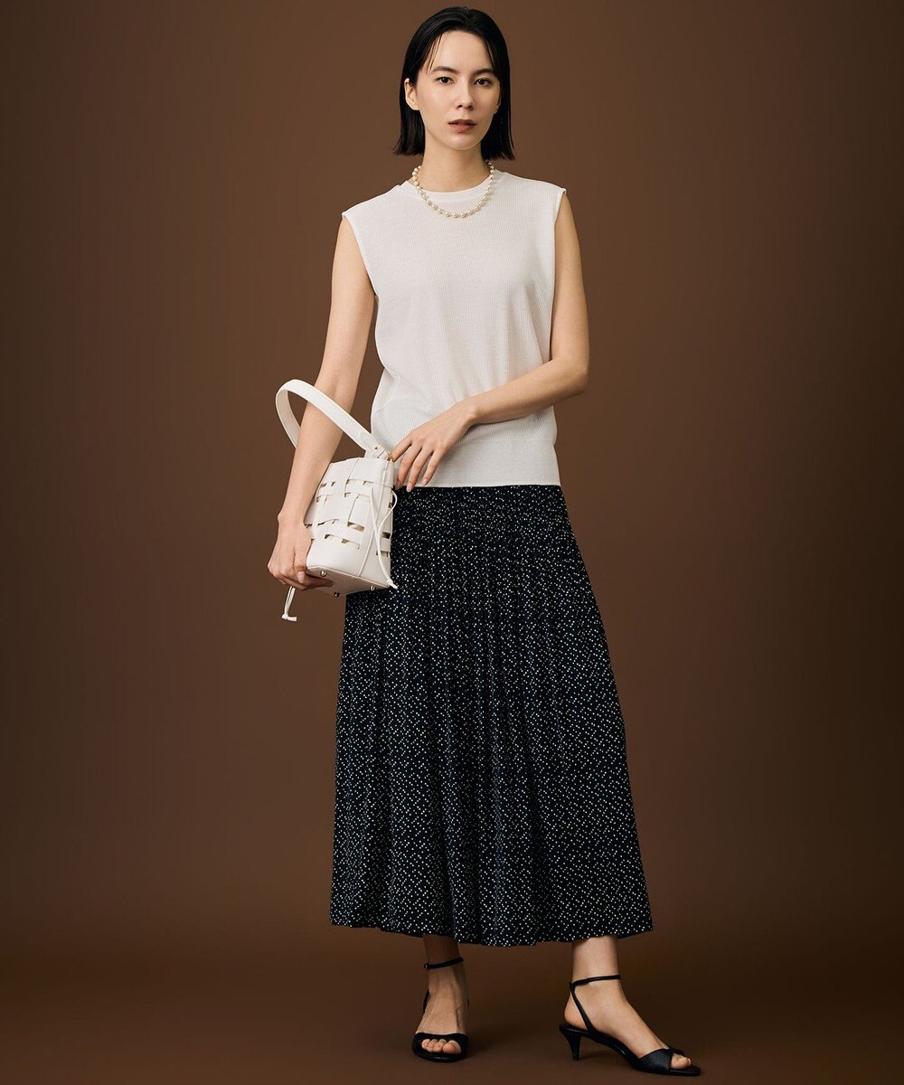 自由区 S 【デザインアップデート・ウエストゴム・セットアップ対応・セレモニー・通勤】ライトサテンプリーツ スカート 