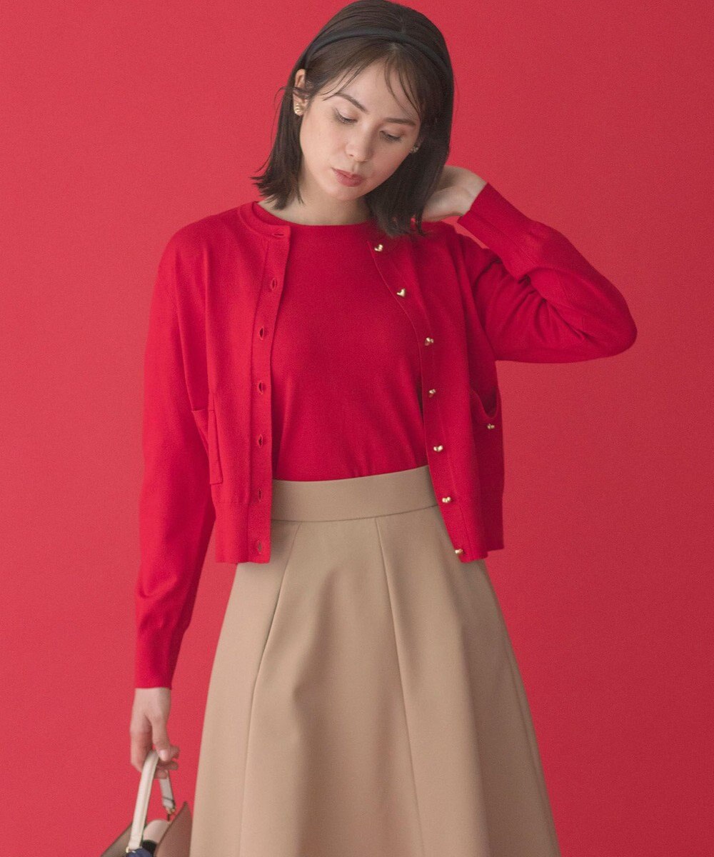 組曲 L ハートボタン ニットプルオーバー 