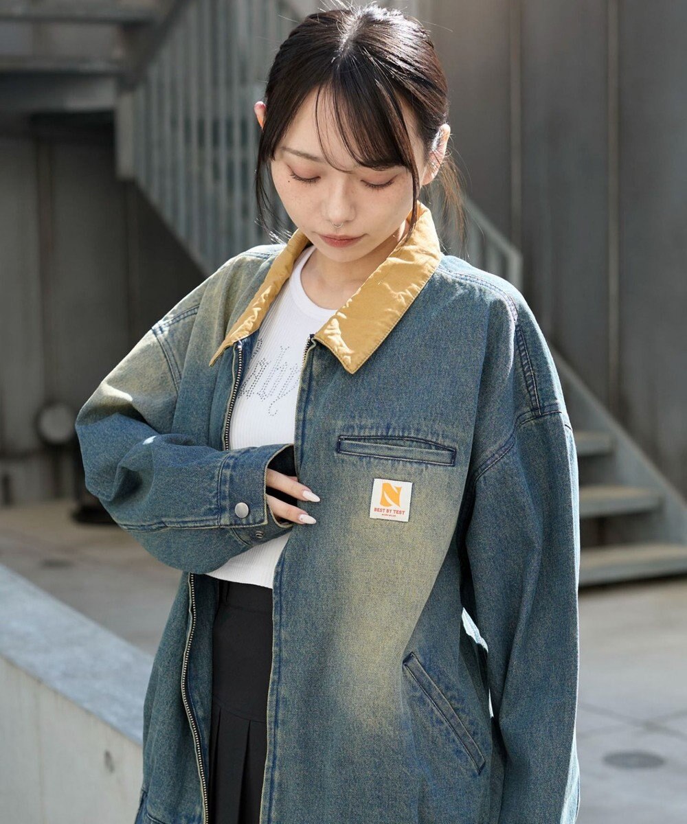 WEGO ワーカーズWジップデニムブルゾン 