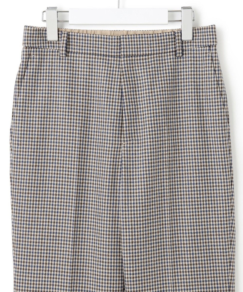 23区 ウールミルドストレッチチェック テーパードパンツ 