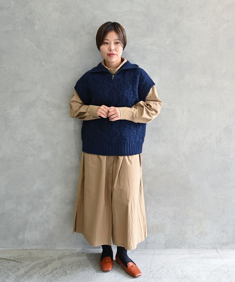 muuc 5種類の模様編み  パッチワーク柄ケーブル模様編みベスト 