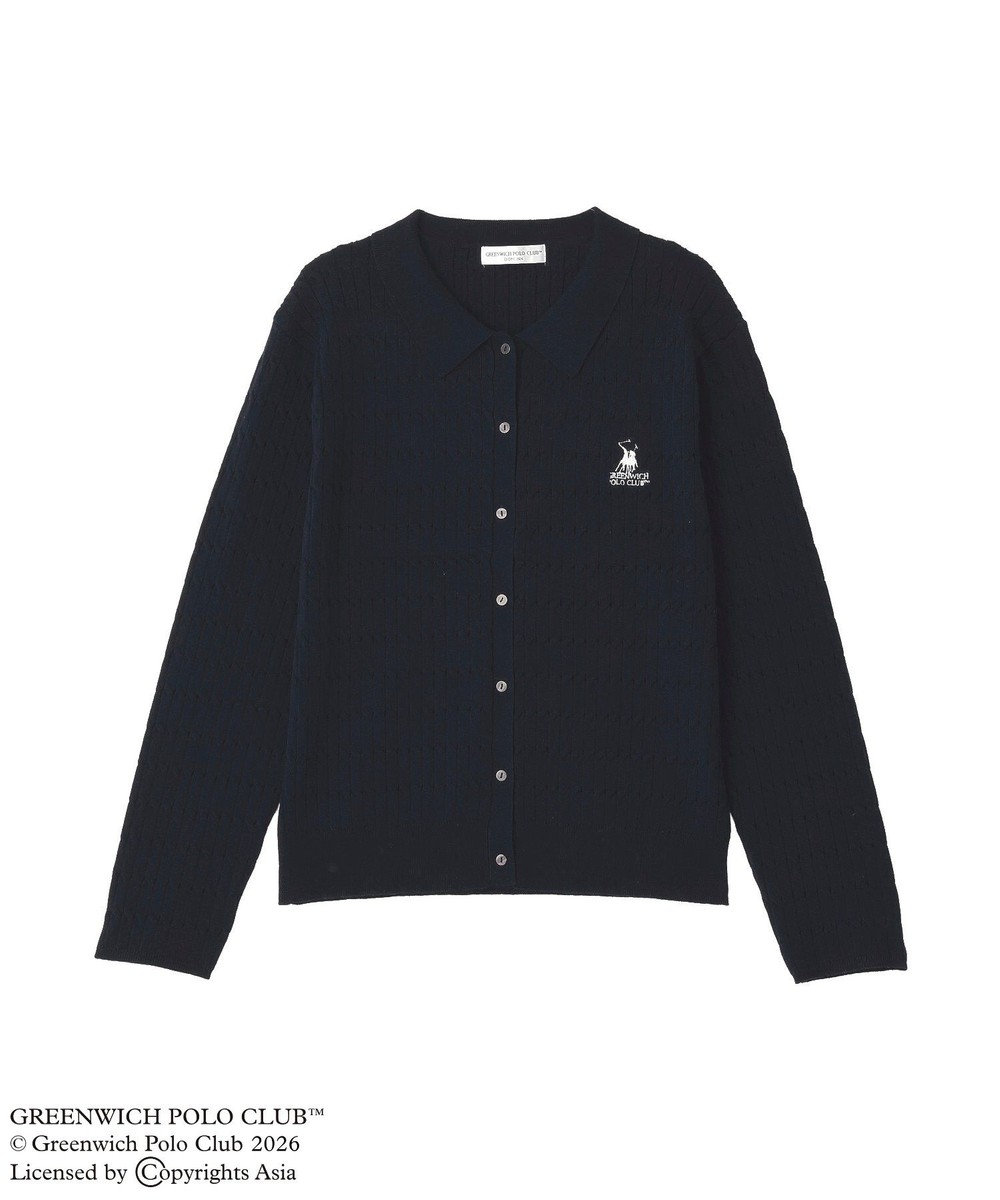 Green Parks GREENWICH POLO CLUB(TM)ケーブル襟付ニットカーディガン 