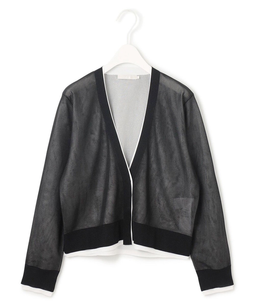 ICB 【洗える】 シアーレイヤードカーディガン 