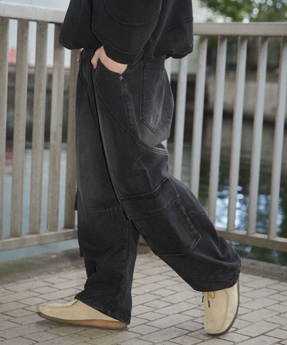 WEGO スウィッチングデニムカーゴパンツ 