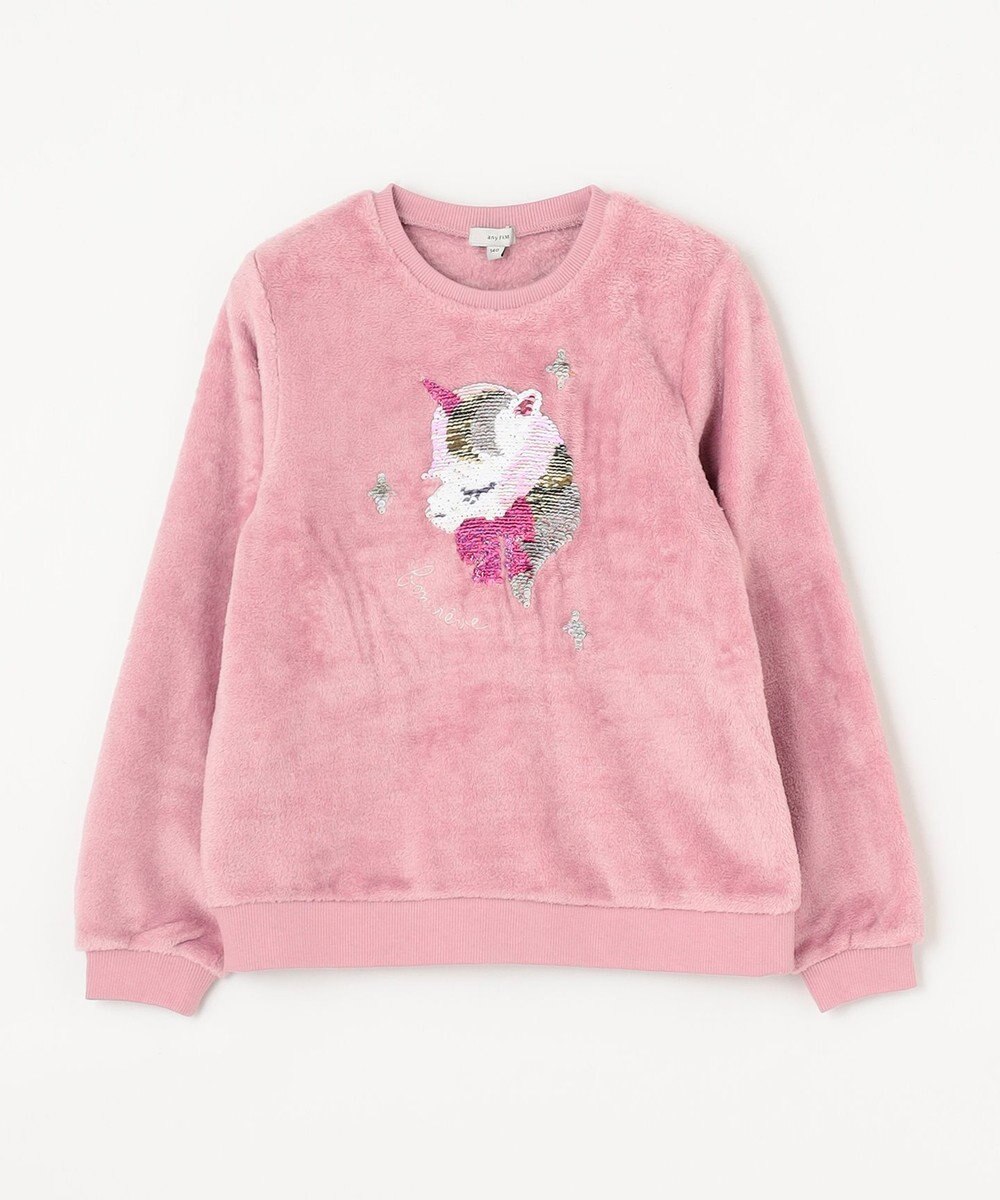 ANY KIDS 両面 フリース スパンコール トレーナー 