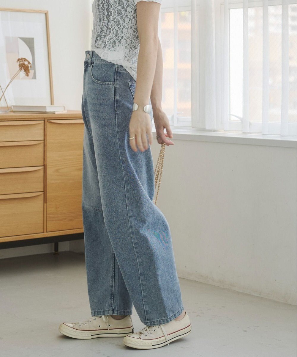 WEGO 【ANGIE VINTAGE】バレルレッグデニムパンツ 