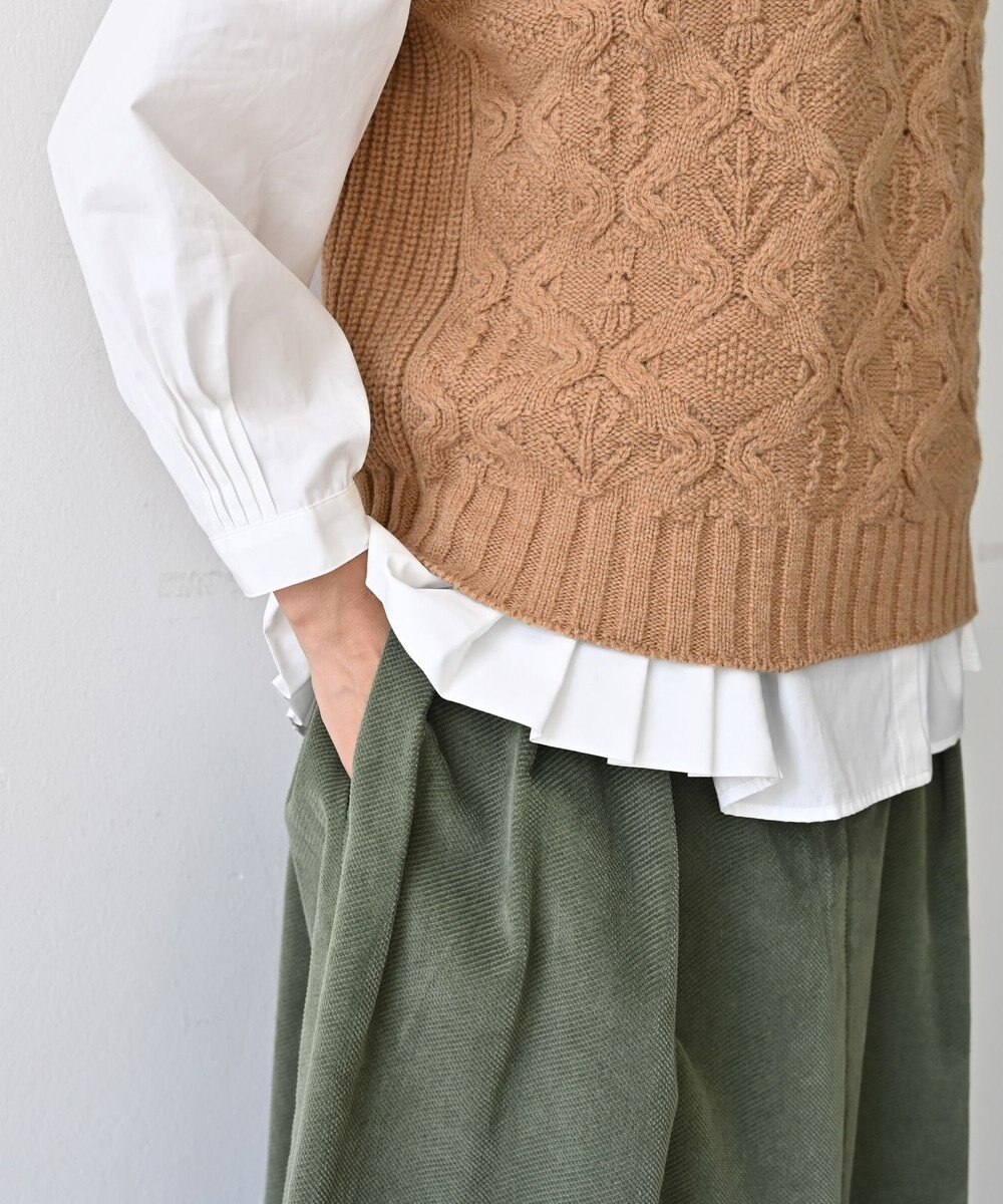 muuc 5種類の模様編み  パッチワーク柄ケーブル模様編みベスト 