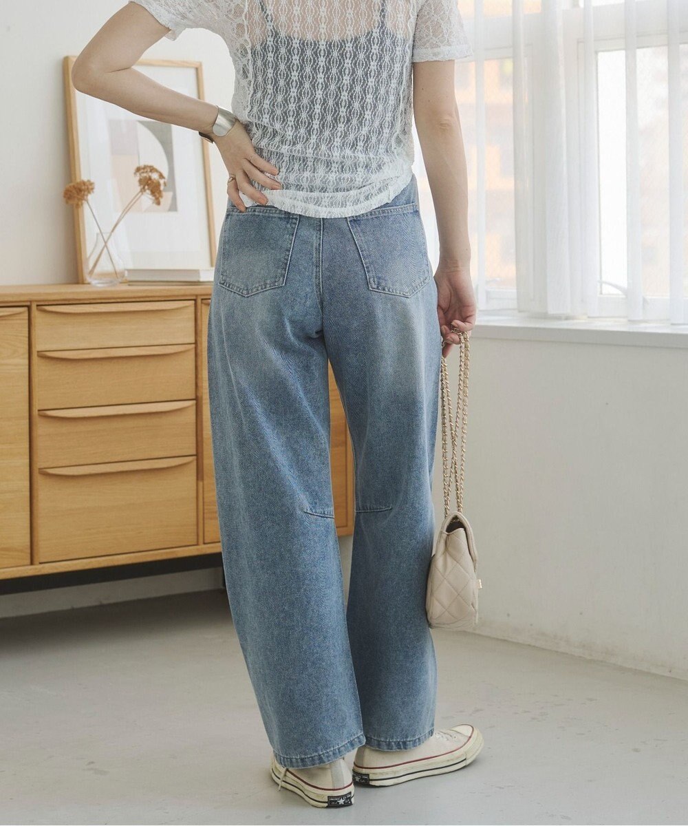 WEGO 【ANGIE VINTAGE】バレルレッグデニムパンツ 