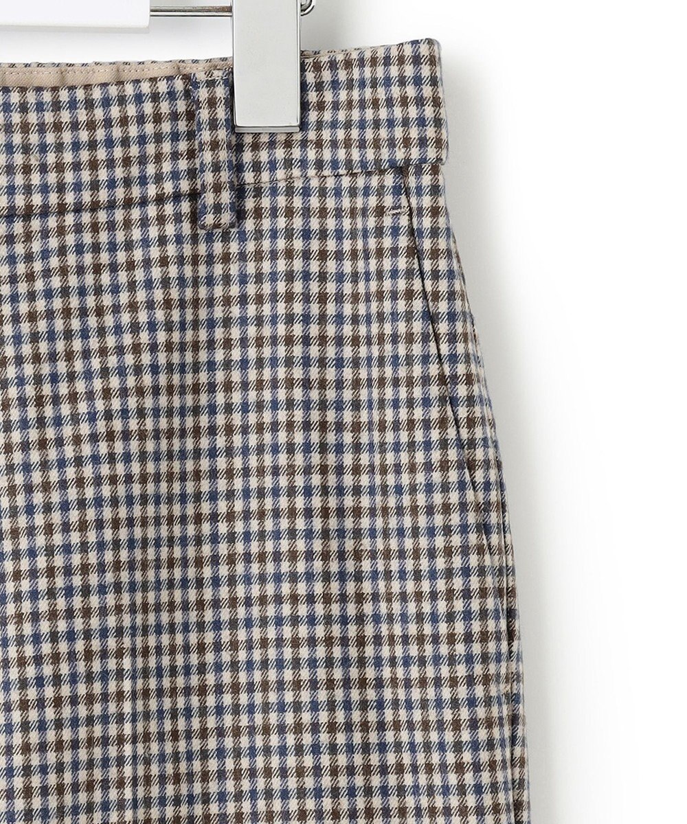 23区 ウールミルドストレッチチェック テーパードパンツ 