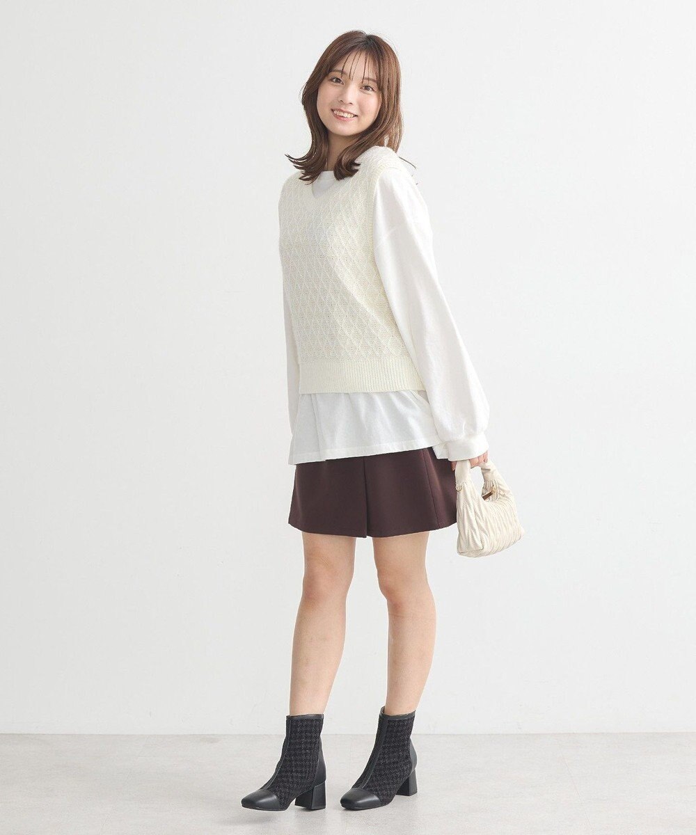 earth music&ecology ラメジャガードニットベスト 