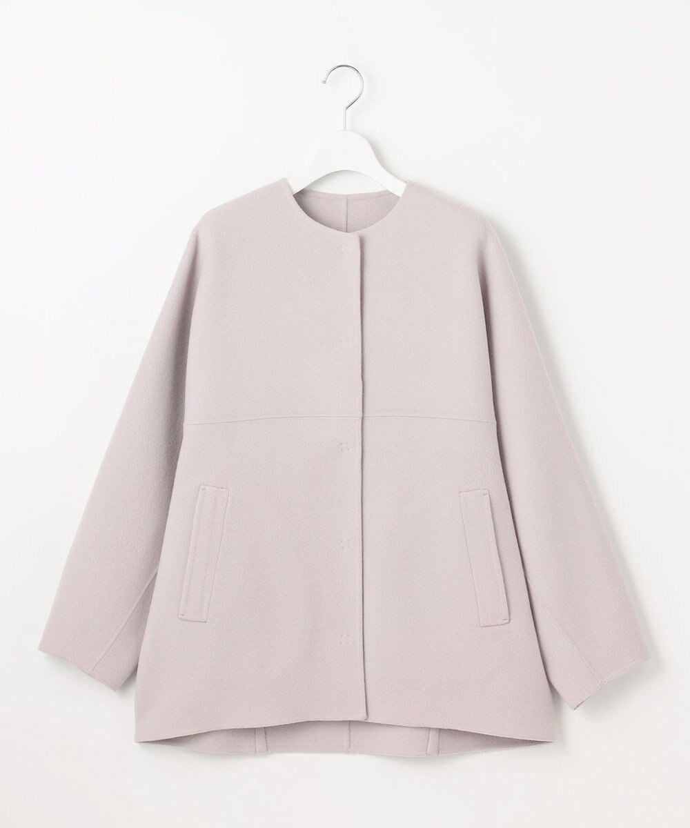 自由区 S 【SHIHOさん着用】ウールリバーノーカラー コート 