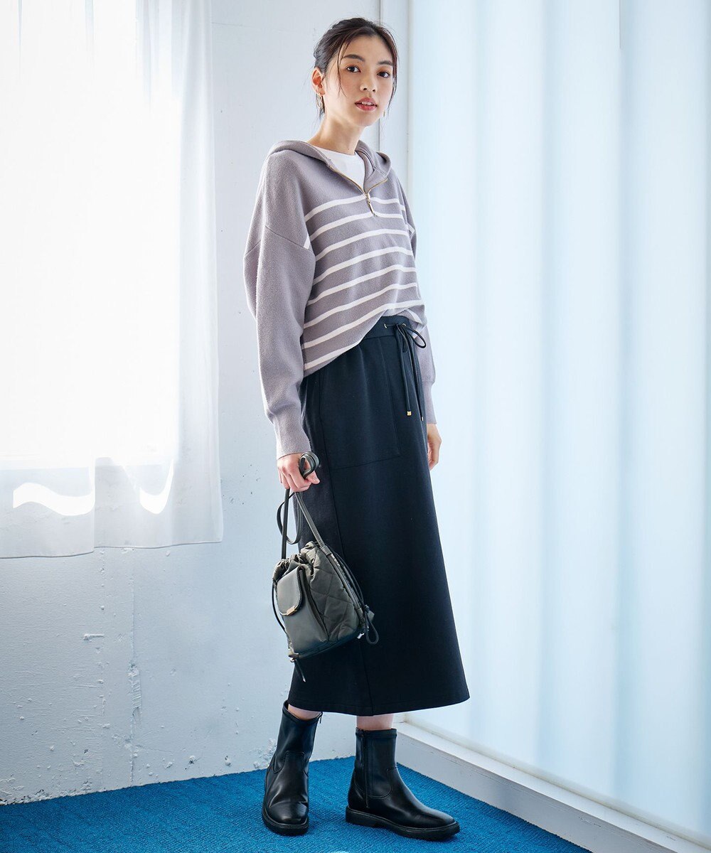 ANY L 【WEB限定/洗濯機可能/ウエストゴム/ストレッチ/吸湿発熱】エニィーヒートスカート 