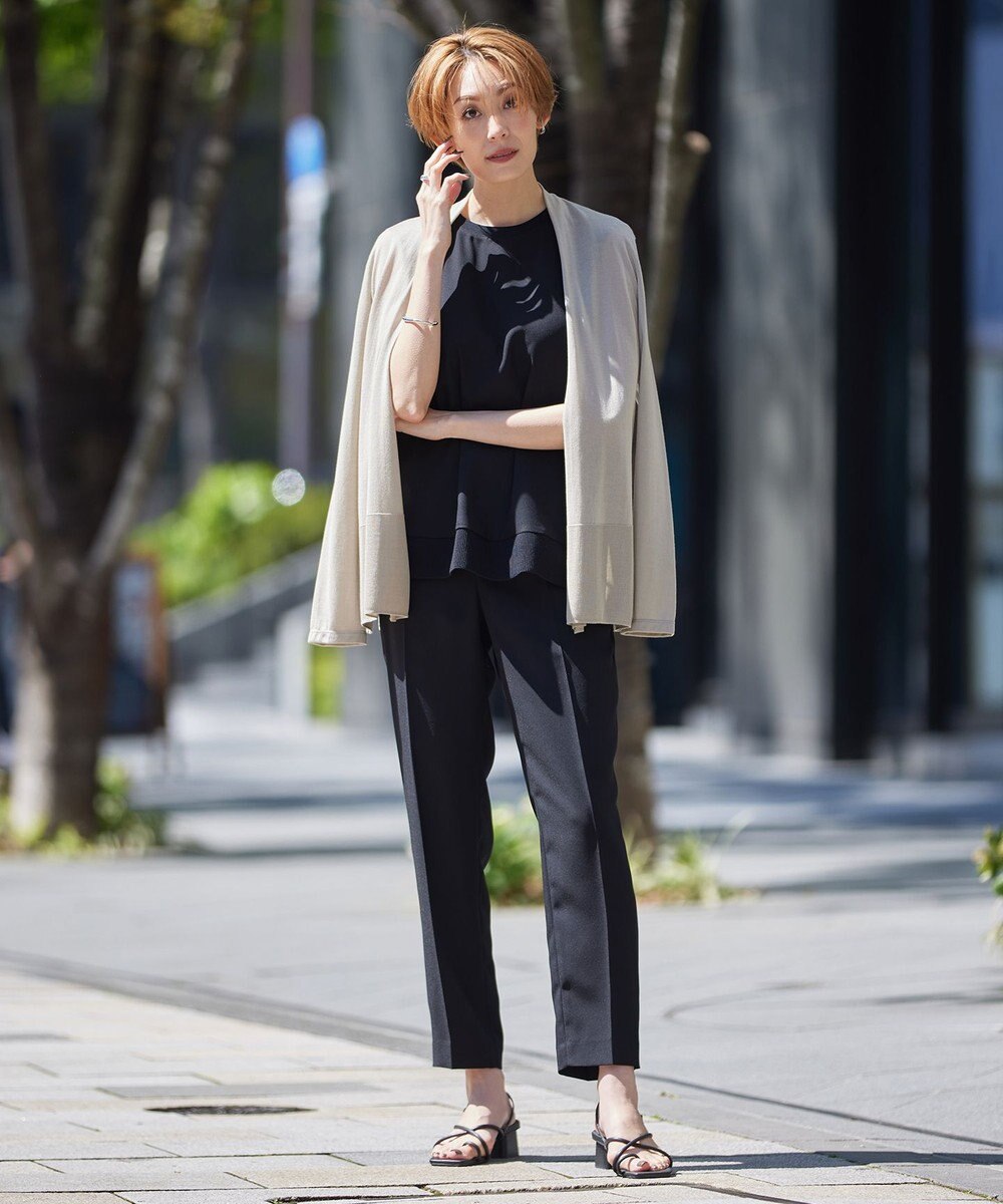 ICB 【接触冷感・UVケア・速乾・洗える】FluidBackSatin ドロストパンツ 