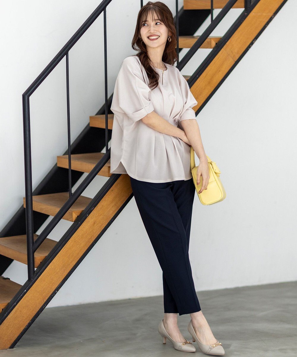 ANY SIS S 【前後着用・UVケア・洗える】2WAYジョーゼットジャージードルマン カットソー 