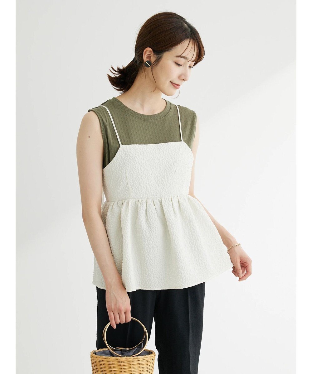 Green Parks ・ＥＬＥＮＣＡＲＥ　ＤＵＥ　フクレジャカードキャミソール 