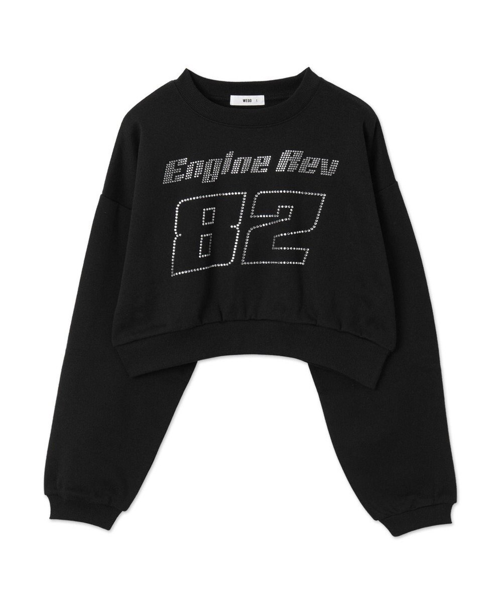 WEGO ラインストーンプルオーバースウェット 