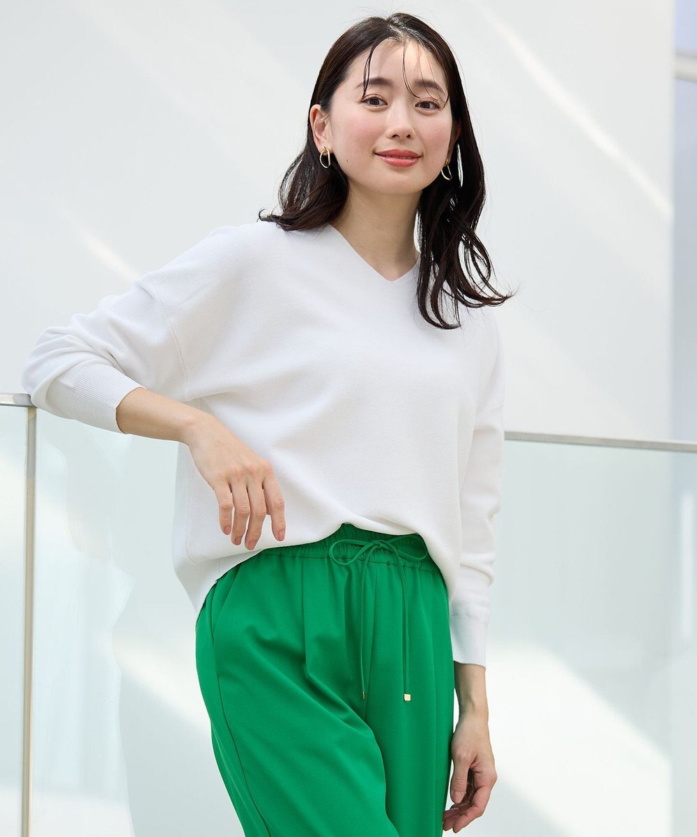 ANY 【5色展開】Ｖネックガーターニットプルオーバー 