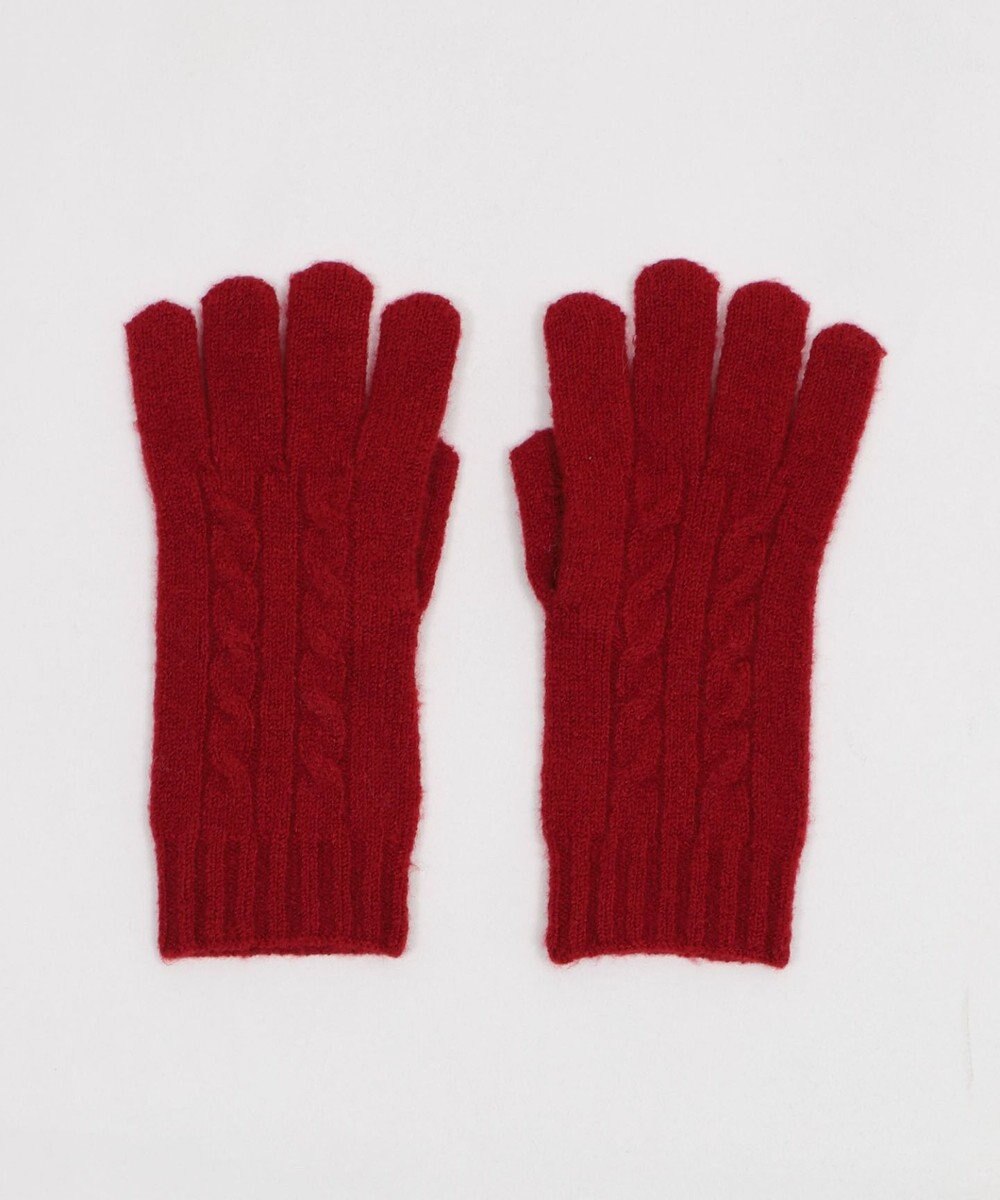 WEGO 【スマホ対応】ケーブル編みニットグローブ 