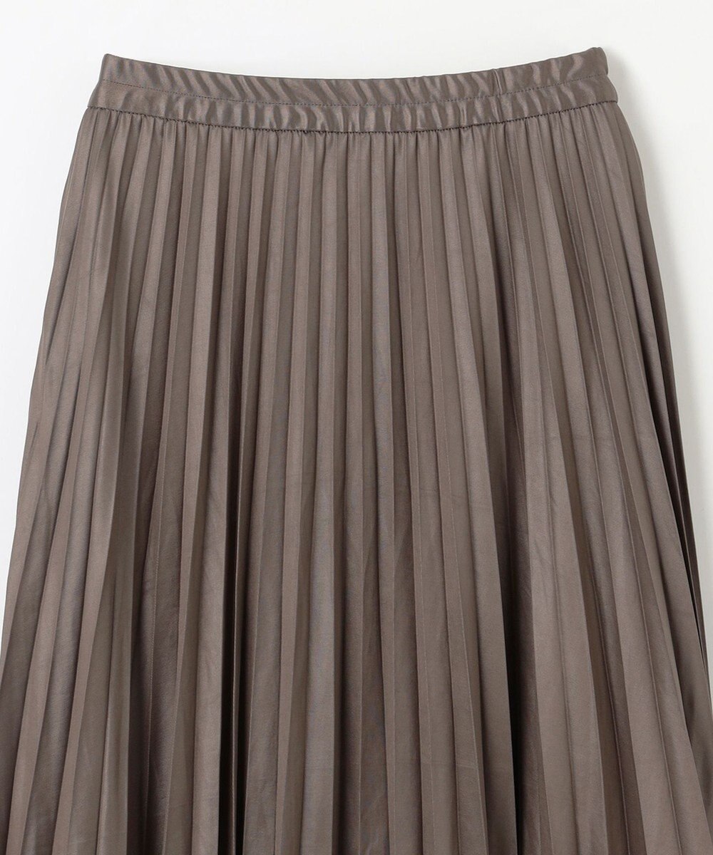ANY 【ウエストゴム】レザーライクプリーツスカート 