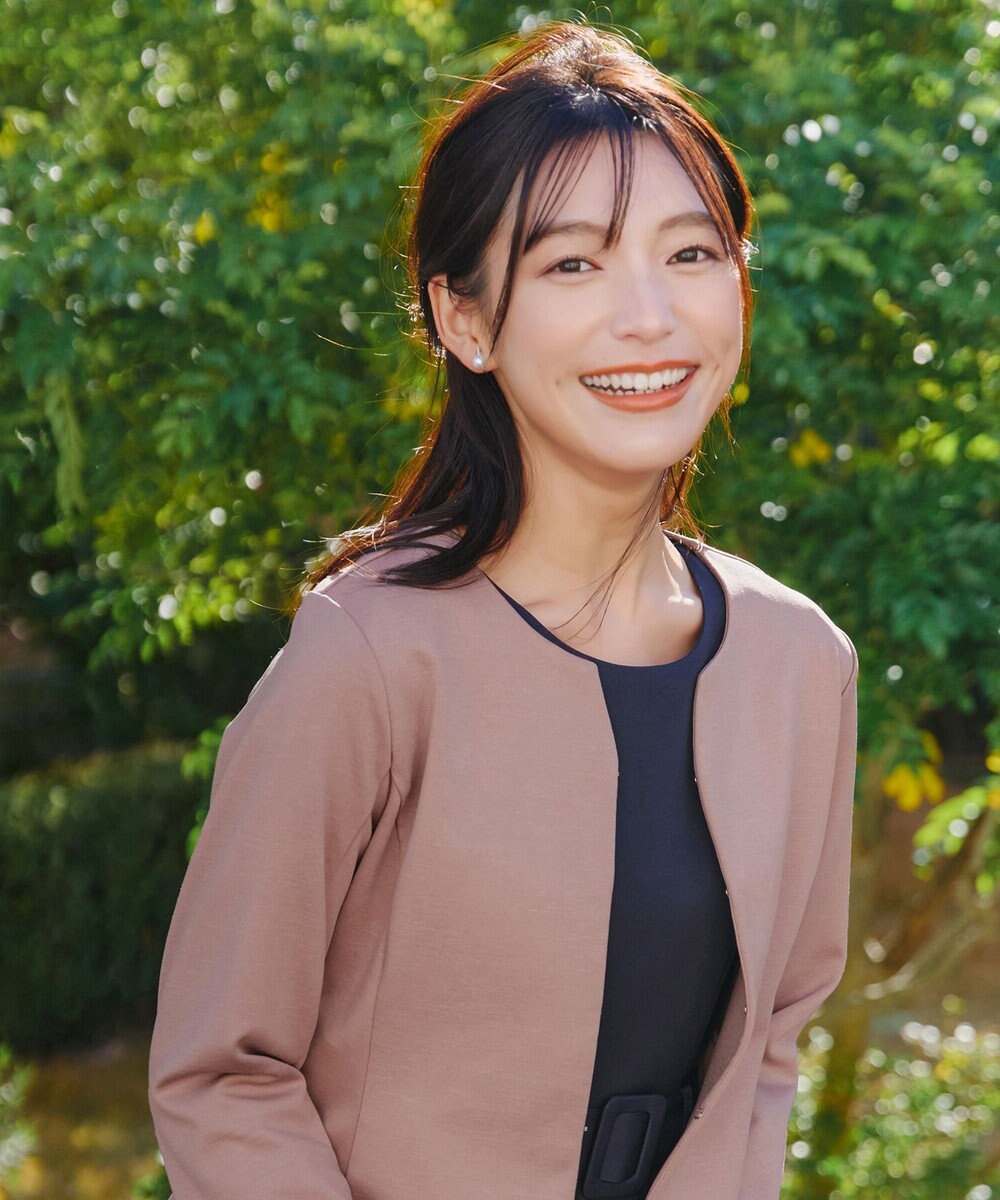 Tiaclasse L 【洗える】ノーカラーポンチジャケット 