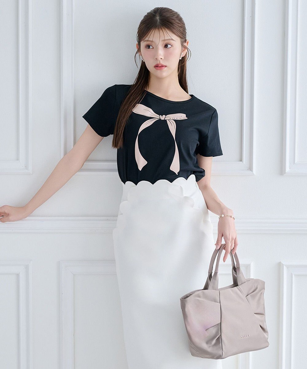 TOCCA 【宮本茉由さん・八木アリサさん着用】RIBBON KNOT NYLONBAG ナイロントートバッグ 