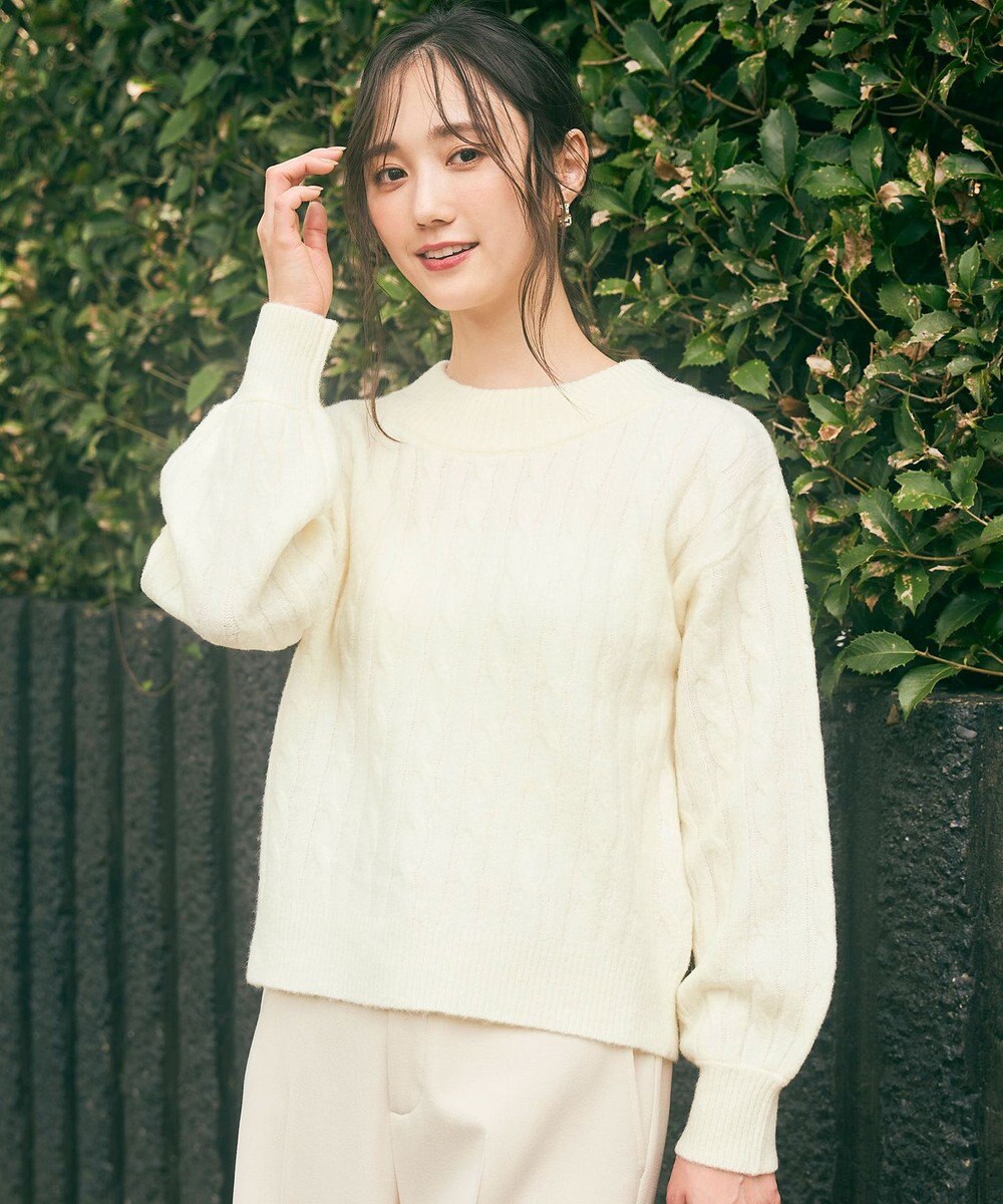 ANY SIS 【洗える】ケーブルAir ニット 