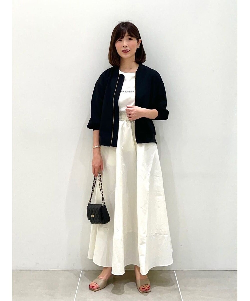 UNFILO 【洗える】撥水ナイロンタフタ ロングスカート 